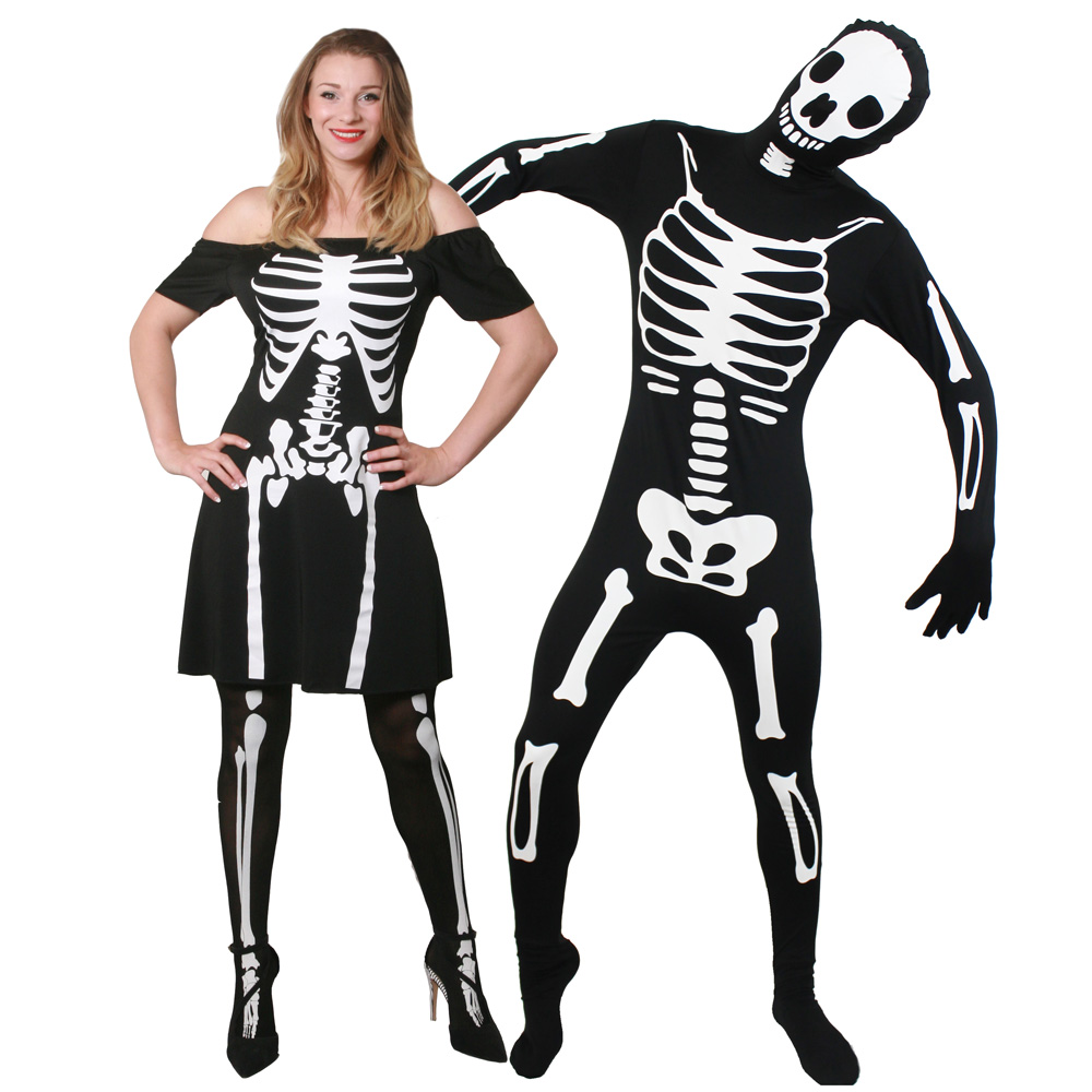 halloween couples skeleton costumes